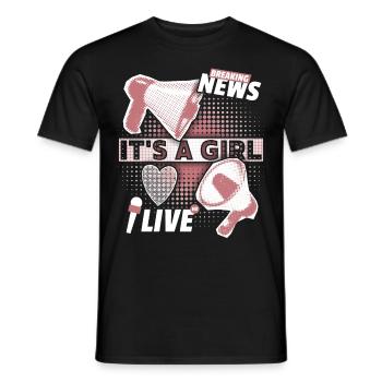 Baby-Mädchen Ankündigung mit Megaphon It's-a-Girl - Männer T-Shirt - Schwarz - Vorne - AI Model Male 178 light (178cm)