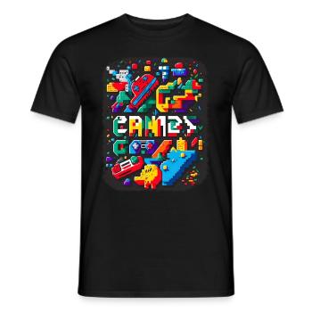 Retro Arcade Game Videospiel für Gamer - Männer T-Shirt - Schwarz - Vorne - AI Model Male 178 light (178cm)