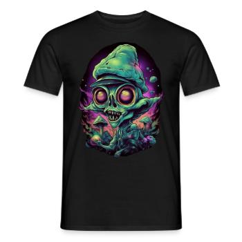 Trippy Alien - T-shirt homme - noir - Devant - AI Model Male 178 light (178cm)