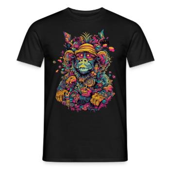 Trippy Monkey - Men's T-Shirt - black - Front - AI Model Male 178 light (178cm)