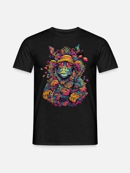 Trippy Monkey - Männer T-Shirt - Schwarz