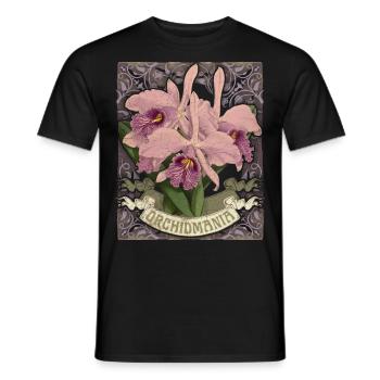 Orchideen, Vintage botanische Illustration - Männer T-Shirt - Schwarz - Vorne - AI Model Male 178 light (178cm)