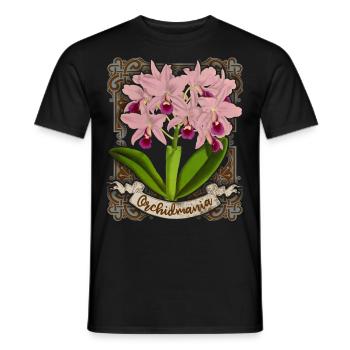 Antike Orchideen Illustration, vintage Orchidee - Männer T-Shirt - Schwarz - Vorne - AI Model Male 178 light (178cm)