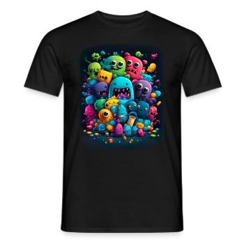 Streetstyle Monster Graffiti Kunst Streetart - Männer T-Shirt - Schwarz - Vorne - AI Model Male 178 light (178cm)