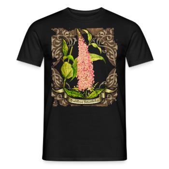 Alte botanische Illustration Schmetterlingsflieder - Männer T-Shirt - Schwarz - Vorne - AI Model Male 178 light (178cm)