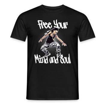 Free Your Mind And Soul Hip Hop Rap - Männer T-Shirt - Schwarz - Vorne - AI Model Male 178 light (178cm)