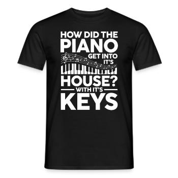 How Did The Piano Get Into House With It's Keys - Männer T-Shirt - Schwarz - Vorne - AI Model Male 178 light (178cm)