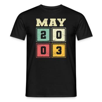 20ème anniversaire Mai Millésime 2003 Millésime - T-shirt homme - noir - Devant - AI Model Male 178 light (178cm)