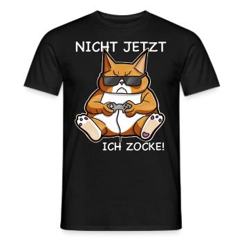 Nicht jetzt ich zocke cooles Gamer Hunde - Männer T-Shirt - Schwarz - Vorne - AI Model Male 178 light (178cm)