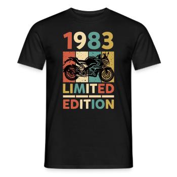 1983 Anniversaire 40 ans Rétro Edition Limitée - T-shirt homme - noir - Devant - AI Model Male 178 light (178cm)