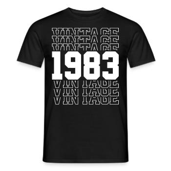 1983 Anniversaire 40 ans Rétro Edition Limitée - T-shirt homme - noir - Devant - AI Model Male 178 light (178cm)