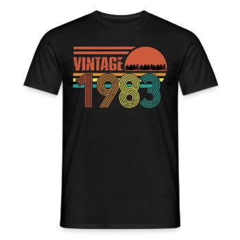 1983 Anniversaire 40 ans Rétro Edition Limitée - T-shirt homme - noir - Devant - AI Model Male 178 light (178cm)
