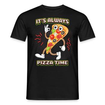 Pizza-Comic, lustiger Pizza-Spruch, Cartoon-Pizza - Männer T-Shirt - Schwarz - Vorne - AI Model Male 178 light (178cm)