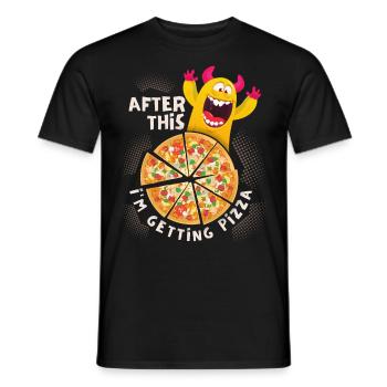 Lustiges Pizza-Monster, Pizza-Spruch, Belohnung - Männer T-Shirt - Schwarz - Vorne - AI Model Male 178 light (178cm)