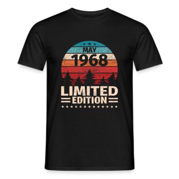 55ème Anniversaire Mai Millésime 1968 - T-shirt homme - noir - Devant - AI Model Male 178 light (178cm)