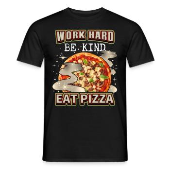 Lustiger Pizza-Spruch mit italienischer Pizza - Männer T-Shirt - Schwarz - Vorne - AI Model Male 178 light (178cm)