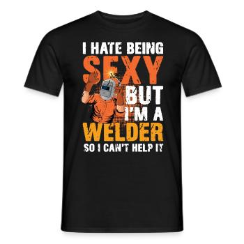I Hate Being Sexy I'm A Welder So I Can't Help It - Männer T-Shirt - Schwarz - Vorne - AI Model Male 178 light (178cm)