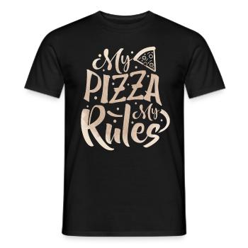 Lustiger Pizza Spruch, Italien, My-Pizza-My-Rules - Männer T-Shirt - Schwarz - Vorne - AI Model Male 178 light (178cm)