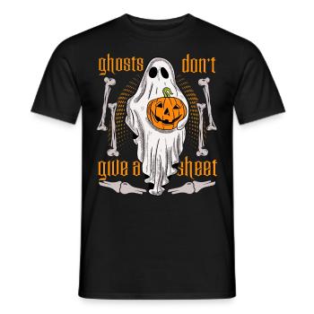 Lustiger Geist, Gespenst mit Bettlaken und Kürbis - Männer T-Shirt - Schwarz - Vorne - AI Model Male 178 light (178cm)