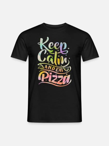 Pizza Saying, Keep-Calm, Italian Pizzeria - Men's T-Shirt - black