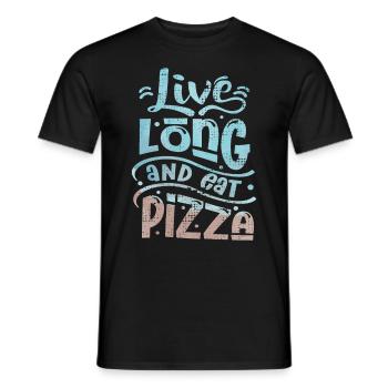 Lustiger Pizza Spruch, Eat-Pizza - Männer T-Shirt - Schwarz - Vorne - AI Model Male 178 light (178cm)