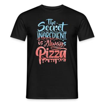 Pizza Saying, Pizzeria, Italian Pizza, Typography - Men's T-Shirt - black - Front - AI Model Male 178 light (178cm)