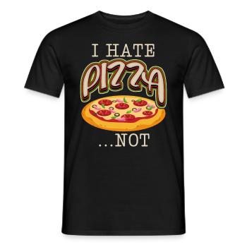 Lustiger Pizza Spruch, italienische Pizzeria - Männer T-Shirt - Schwarz - Vorne - AI Model Male 178 light (178cm)