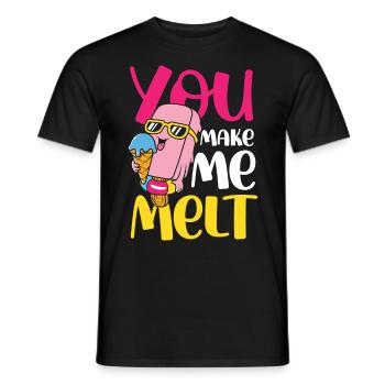 You Make Me Melt für eine Eis Liebhaber - Männer T-Shirt - Schwarz - Vorne - AI Model Male 178 light (178cm)