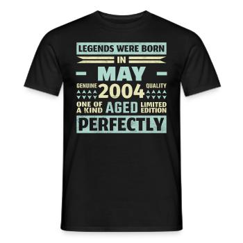 19th Birthday May Vintage 2004 Vintage - Men's T-Shirt - black - Front - AI Model Male 178 light (178cm)