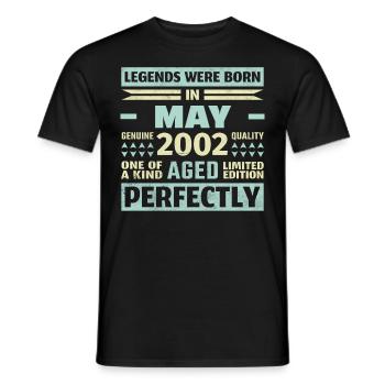 21ème Anniversaire Mai Millésime 2002 Millésime - T-shirt homme - noir - Devant - AI Model Male 178 light (178cm)