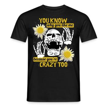 Comic Totenkopf Skull lustiger Spruch Skeletthände - Männer T-Shirt - Schwarz - Vorne - AI Model Male 178 light (178cm)
