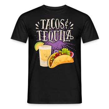 Tacos, Spruch mit Tequila-Drink Mexikanische Küche - Männer T-Shirt - Schwarz - Vorne - AI Model Male 178 light (178cm)