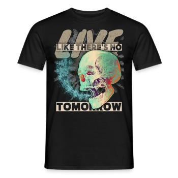 Vintage Totenkopf Memento-Mori grunge-Schädel - Männer T-Shirt - Schwarz - Vorne - AI Model Male 178 light (178cm)