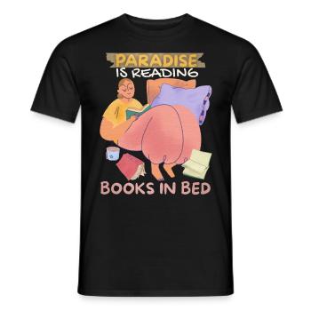 Livre, Lire des livres au lit, Rat de bibliothèque Boho Style - T-shirt homme - noir - Devant - AI Model Male 178 light (178cm)
