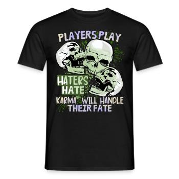 Comic Totenkopf Skull lustiger Schicksal-Spruch - Männer T-Shirt - Schwarz - Vorne - AI Model Male 178 light (178cm)