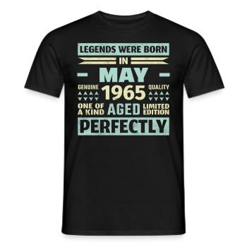 58ème anniversaire mai millésime 1965 millésime - T-shirt homme - noir - Devant - AI Model Male 178 light (178cm)