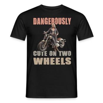 Dangerously On Two Wheels Motorradfaherin - Männer T-Shirt - Schwarz - Vorne - AI Model Male 178 light (178cm)