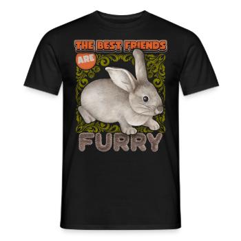 Kaninchen, Hase, vintage Aquarell, lustiger Spruch - Männer T-Shirt - Schwarz - Vorne - AI Model Male 178 light (178cm)