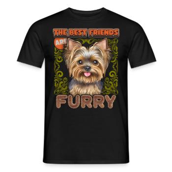 Yorkshire Terrier, aquarelle vintage, Yorkie dicton - T-shirt homme - noir - Devant - AI Model Male 178 light (178cm)