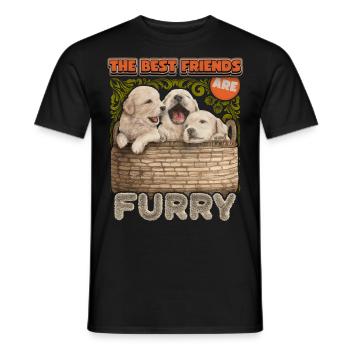 Golden Retriever Puppy, Dog Funny Saying - Men's T-Shirt - black - Front - AI Model Male 178 light (178cm)