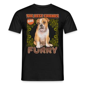 English Bulldog, Dog, Funny English Bulldog - Men's T-Shirt - black - Front - AI Model Male 178 light (178cm)