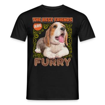 Beagle dog, beagle puppy, vintage watercolor saying - Men's T-Shirt - black - Front - AI Model Male 178 light (178cm)