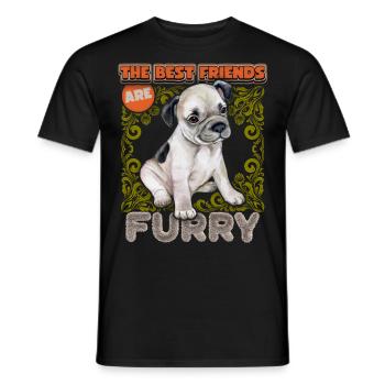 French Bulldog Puppy French Bulldog Saying - Men's T-Shirt - black - Front - AI Model Male 178 light (178cm)