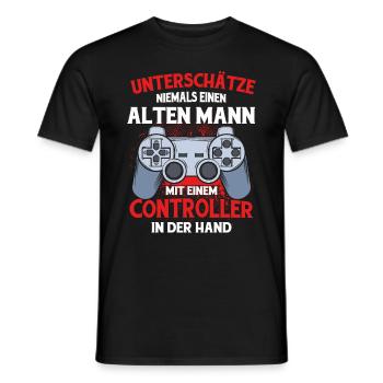 Zocker Geschenk Junge Gamer Controller Zocken - Männer T-Shirt - Schwarz - Vorne - AI Model Male 178 light (178cm)