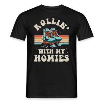 Inline Skate Cadeau Roller Skates Roller 70s - T-shirt homme - noir - Devant - AI Model Male 178 light (178cm)