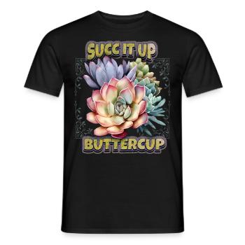 Sukkulenten vintage Illustration Spruch Kaktus - Männer T-Shirt - Schwarz - Vorne - AI Model Male 178 light (178cm)