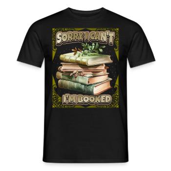 Books, funny saying for bookworm bookworm bookworm - Men's T-Shirt - black - Front - AI Model Male 178 light (178cm)