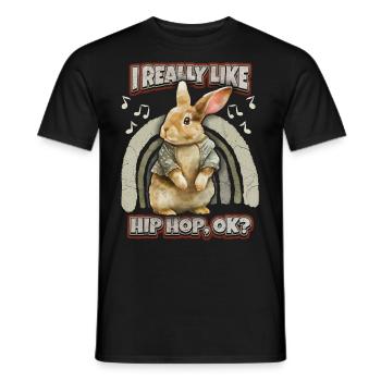 Lapin Kawaii Illustration Lapin Hip-Hop - T-shirt homme - noir - Devant - AI Model Male 178 light (178cm)