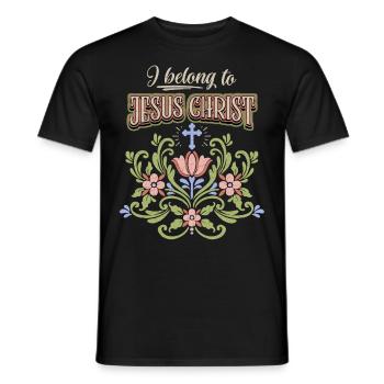 Jésus-Christ, art populaire vintage, foi, parole - T-shirt homme - noir - Devant - AI Model Male 178 light (178cm)