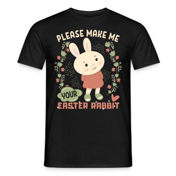 Lapin de Pâques, lapin de Pâques lapin rétro vintage disant - T-shirt homme - noir - Devant - AI Model Male 178 light (178cm)